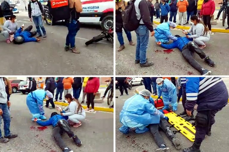 Venezolano queda mal herido tras impactar moto lineal con taxi