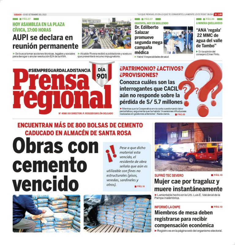 La Prensa Regional – Sábado 03 de setiembre de 2022