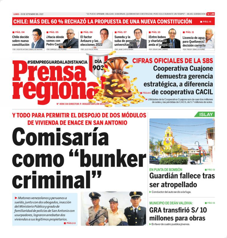 La Prensa Regional – Lunes 05 de setiembre de 2022