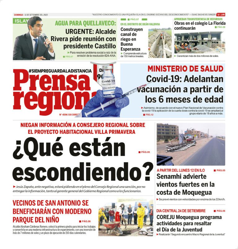La Prensa Regional – Domingo 11 de setiembre de 2022