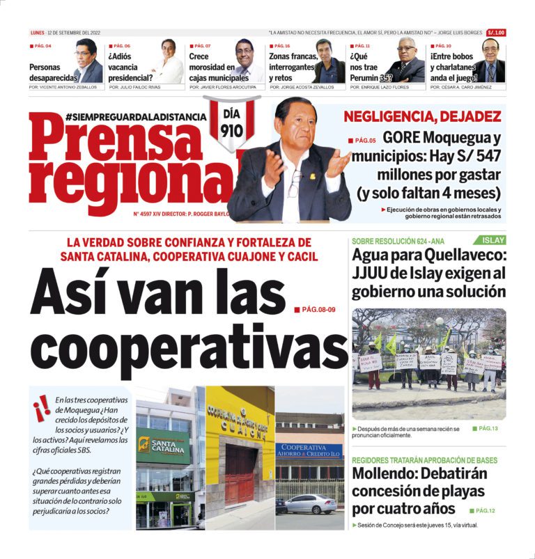 La Prensa Regional – Lunes 12 de setiembre de 2022