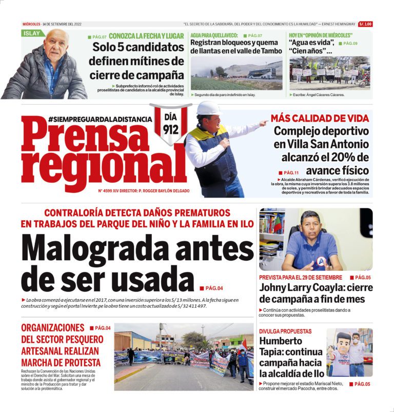 La Prensa Regional – Miércoles 14 de setiembre de 2022