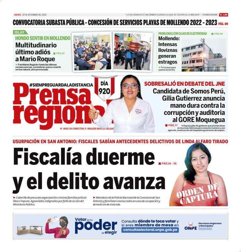 La Prensa Regional – Jueves 22 de setiembre de 2022