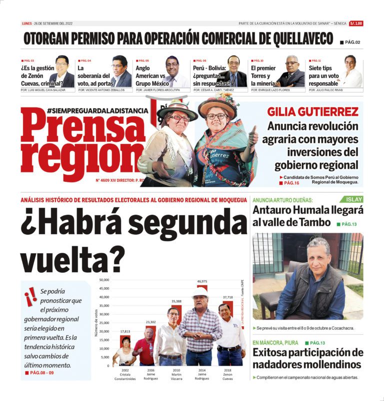 La Prensa Regional – Lunes 26 de setiembre de 2022