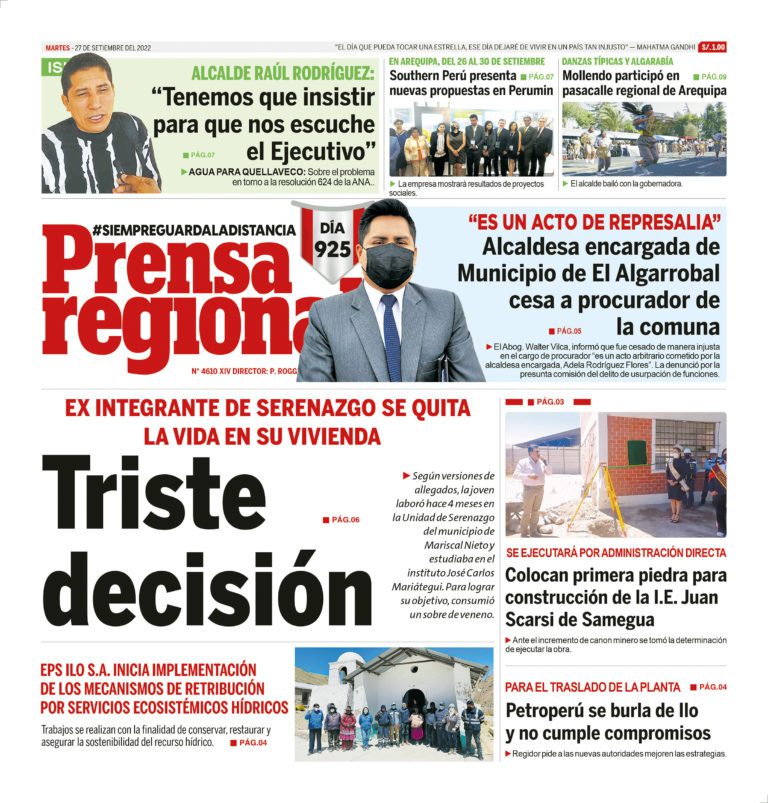 La Prensa Regional – Martes 27 de setiembre de 2022