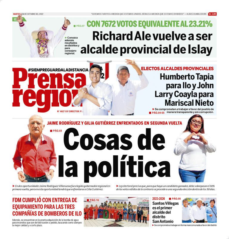 La Prensa Regional – Martes 04 de octubre de 2022
