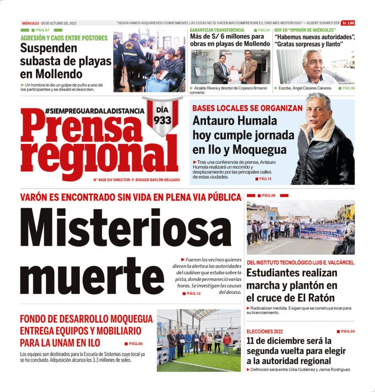 La Prensa Regional – Miércoles 05 de octubre de 2022