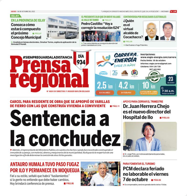 La Prensa Regional – Jueves 06 de octubre de 2022