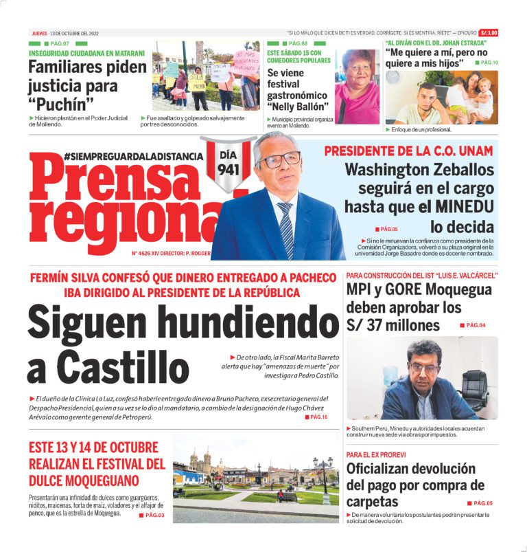 La Prensa Regional – Jueves 13 de octubre de 2022