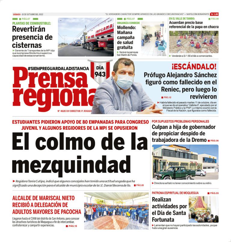 La Prensa Regional – Sábado 15 de octubre de 2022
