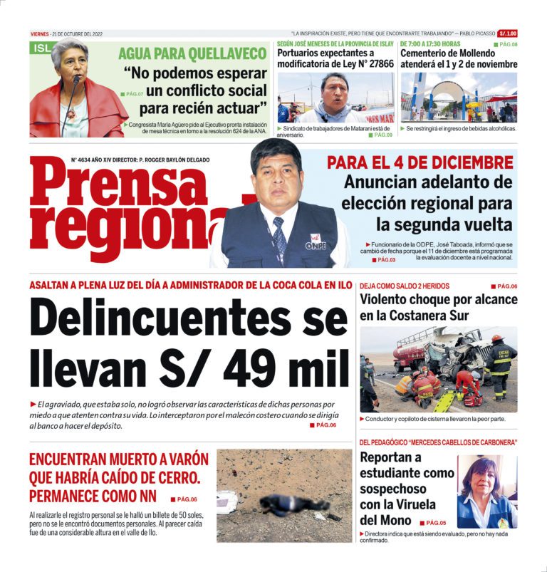 La Prensa Regional – Viernes 21 octubre de 2022
