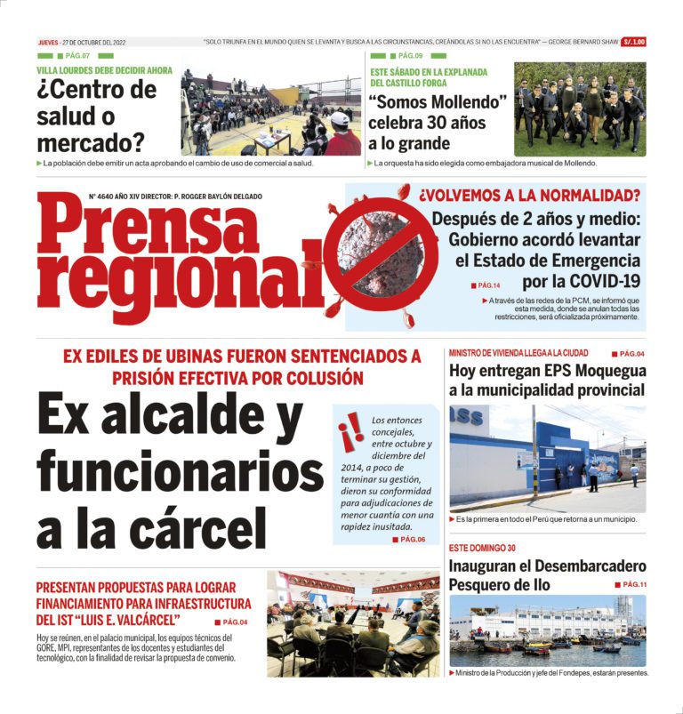 La Prensa Regional – Jueves 27 de octubre de 2022