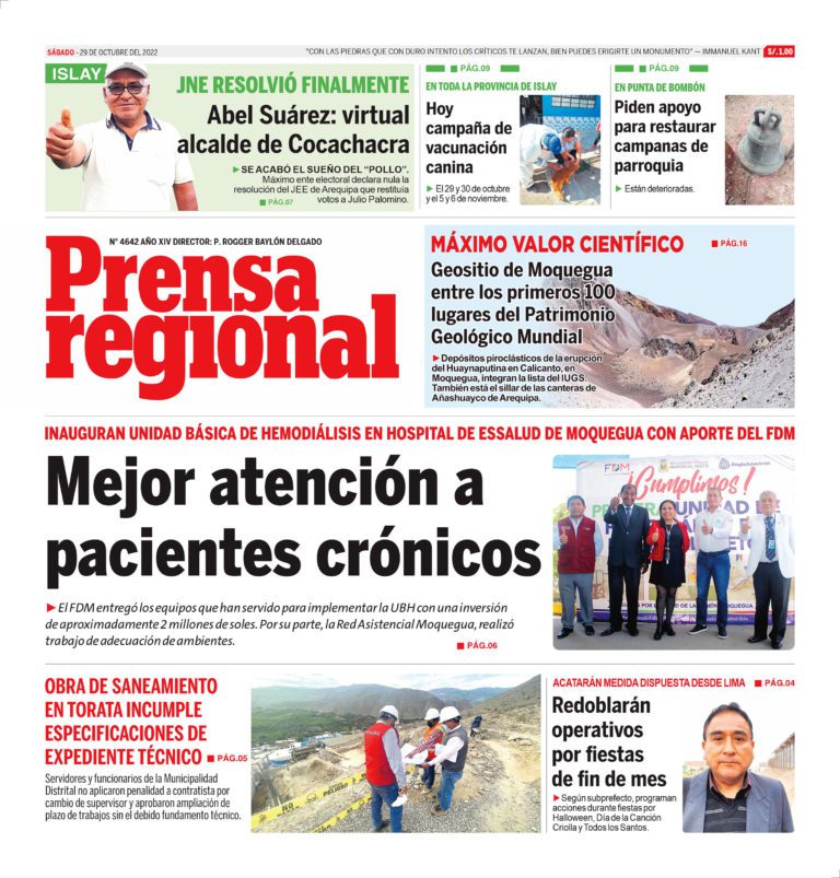 La Prensa Regional – Sábado 29 de octubre de 2022