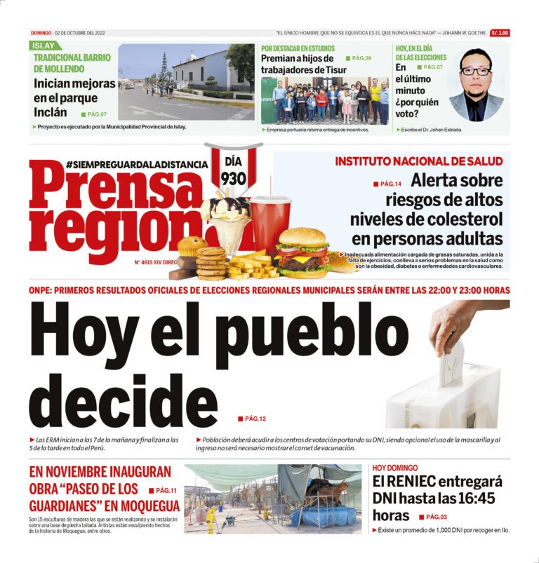 La Prensa Regional – Domingo 02 de octubre de 2022