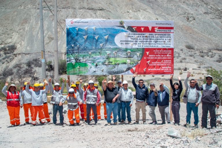 Southern Perú, regantes y autoridades de Curibaya inician construcción de canal Taipilai