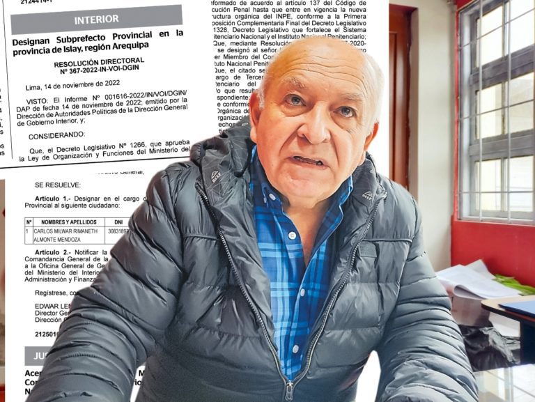 Se queda: Carlos Almonte Mendoza seguirá siendo subprefecto provincial de Islay