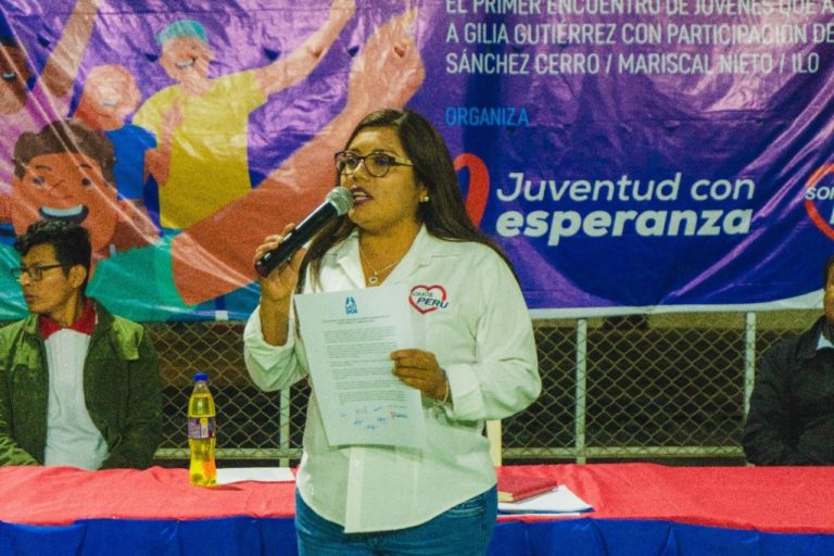 Candidata Gilia Gutiérrez confiada que el 90% de General Sánchez Cerro la apoyará