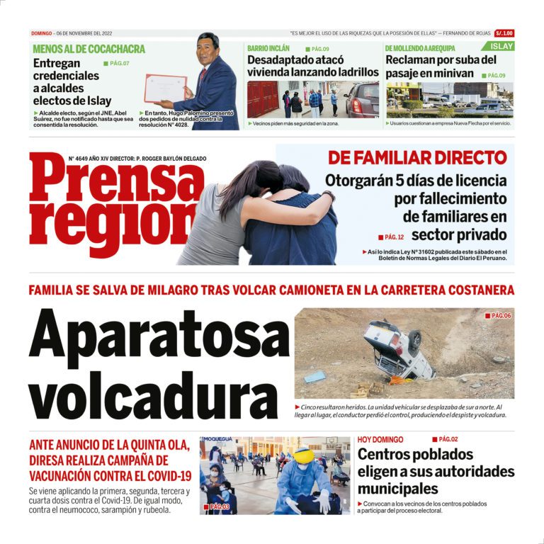 La Prensa Regional – Domingo 06 de noviembre de 2022
