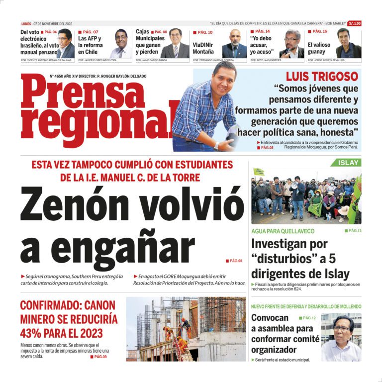 La Prensa Regional – Lunes 07 de noviembre de 2022