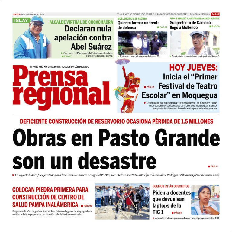 La Prensa Regional – Jueves 17 de noviembre de 2022