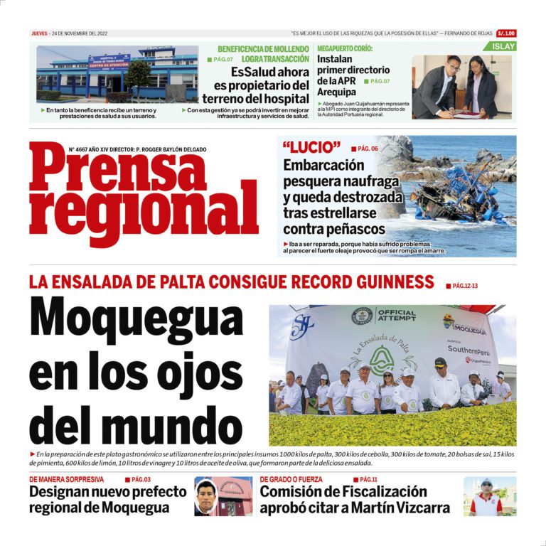 La Prensa Regional – Jueves 24 de noviembre de 2022