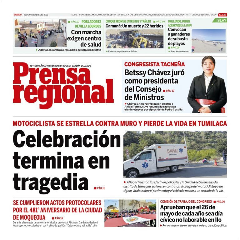 La Prensa Regional – Sábado 26 de noviembre de 2022