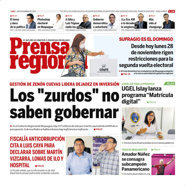 La Prensa Regional – Lunes 28 de noviembre de 2022