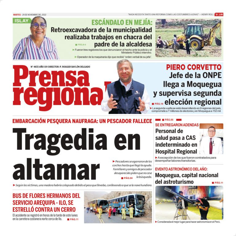La Prensa Regional – Martes 29 de noviembre de 2022