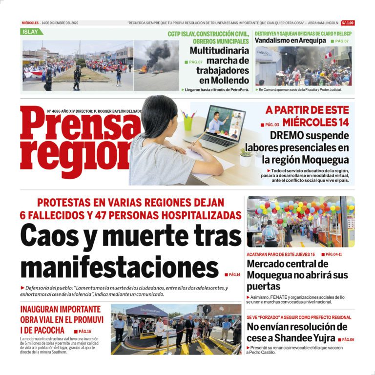 La Prensa Regional – Miércoles 14 de diciembre de 2022