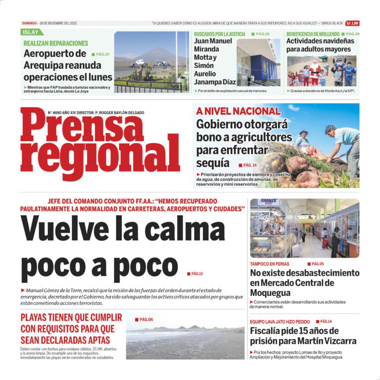 La Prensa Regional – Domingo 18 de diciembre de 2022