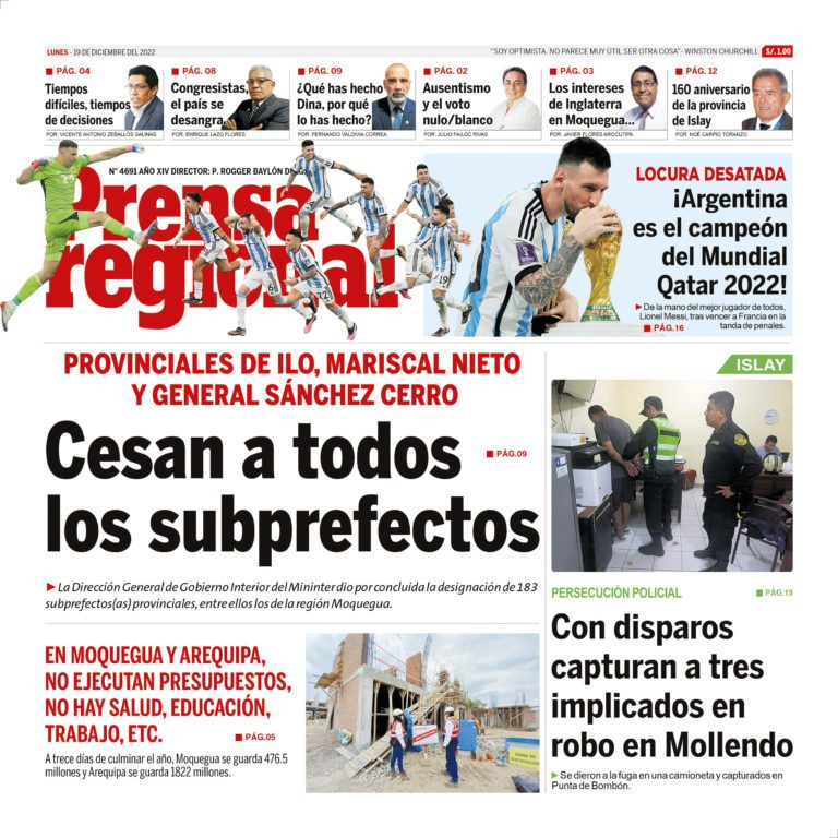 La Prensa Regional – Lunes 19 de diciembre de 2022