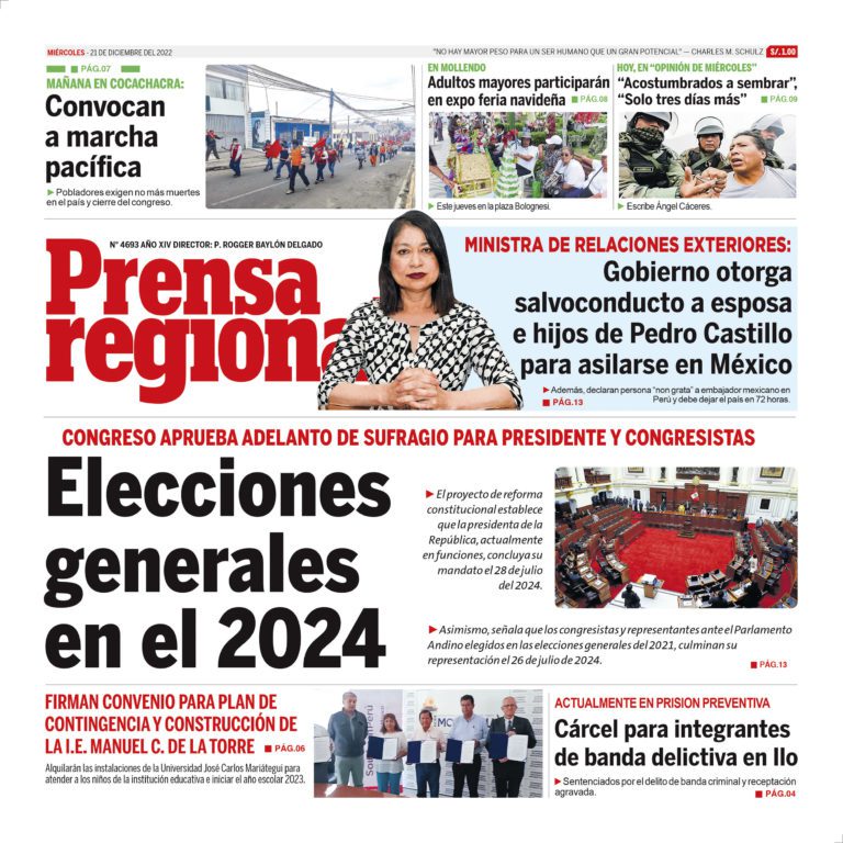 La Prensa Regional – Miércoles 21 de diciembre de 2022