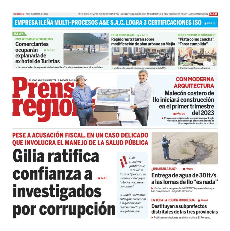 La Prensa Regional – Miércoles 28 de diciembre de 2022