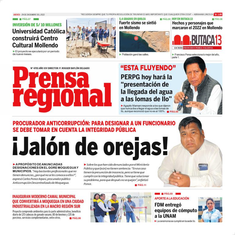 La Prensa Regional – Jueves 29 de diciembre de 2022