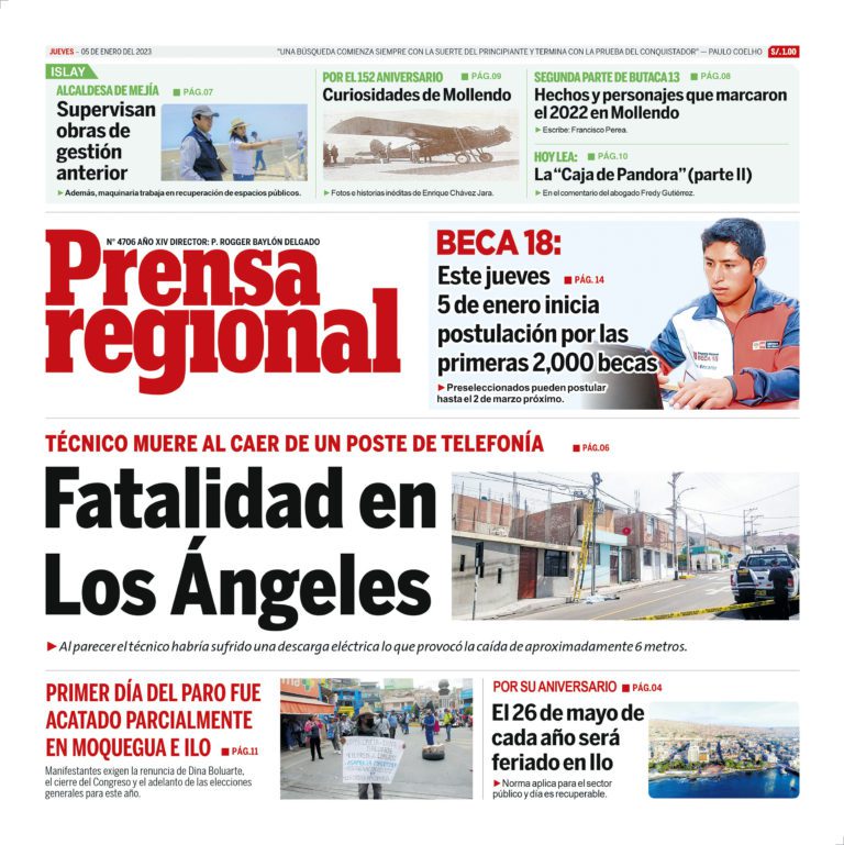 La Prensa Regional – Jueves 05 de enero de 2023