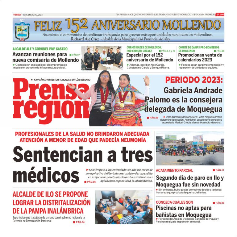 La Prensa Regional – Viernes 06 de enero de 2023