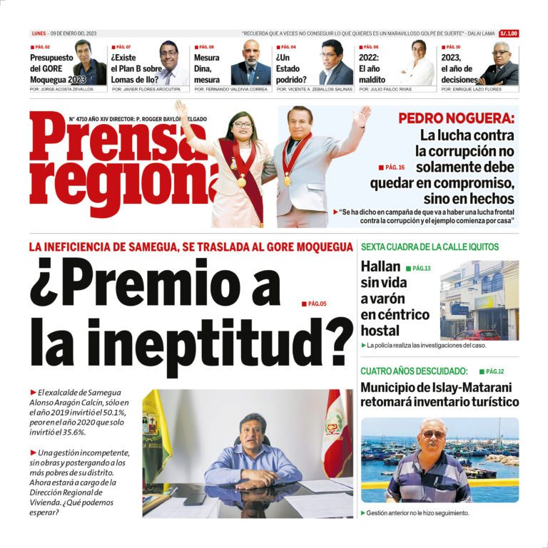 La Prensa Regional – Lunes 09 de enero de 2023