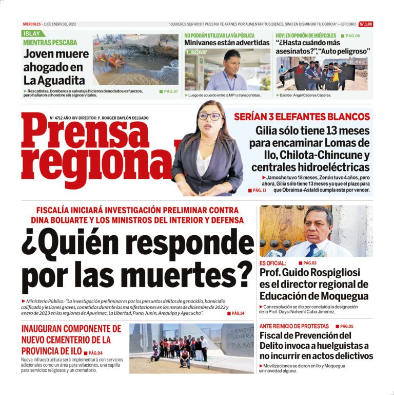 La Prensa Regional – Miercoles 11 de enero de 2023