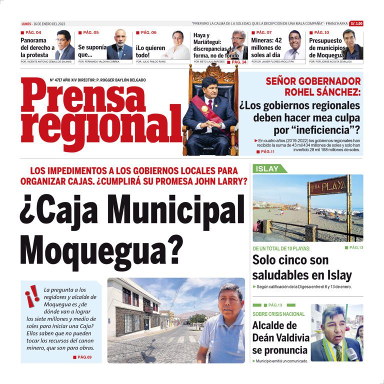 La Prensa Regional – Lunes 16 de enero de 2023