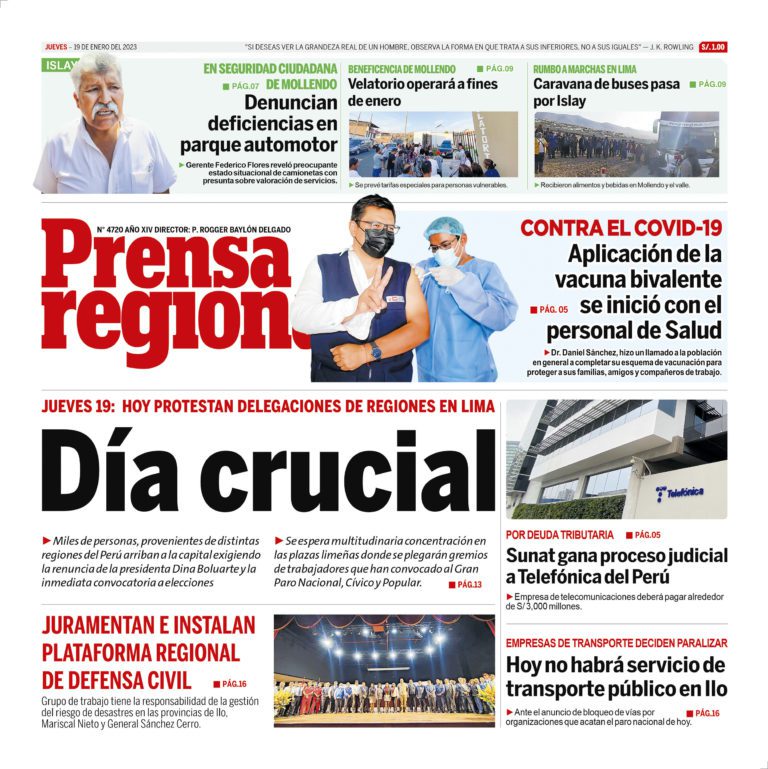 La Prensa Regional – Jueves 19 de enero de 2023