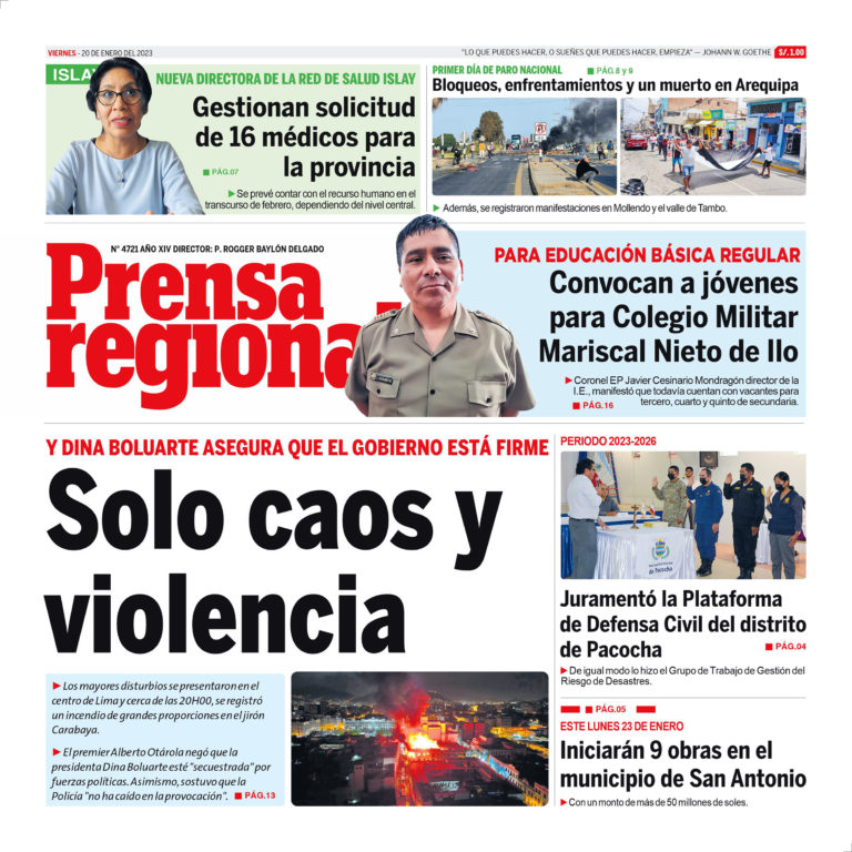 La Prensa Regional – Viernes 20 de enero de 2023