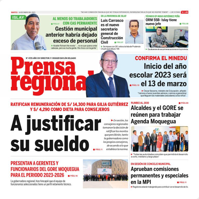 La Prensa Regional – Martes 24 de enero de 2023