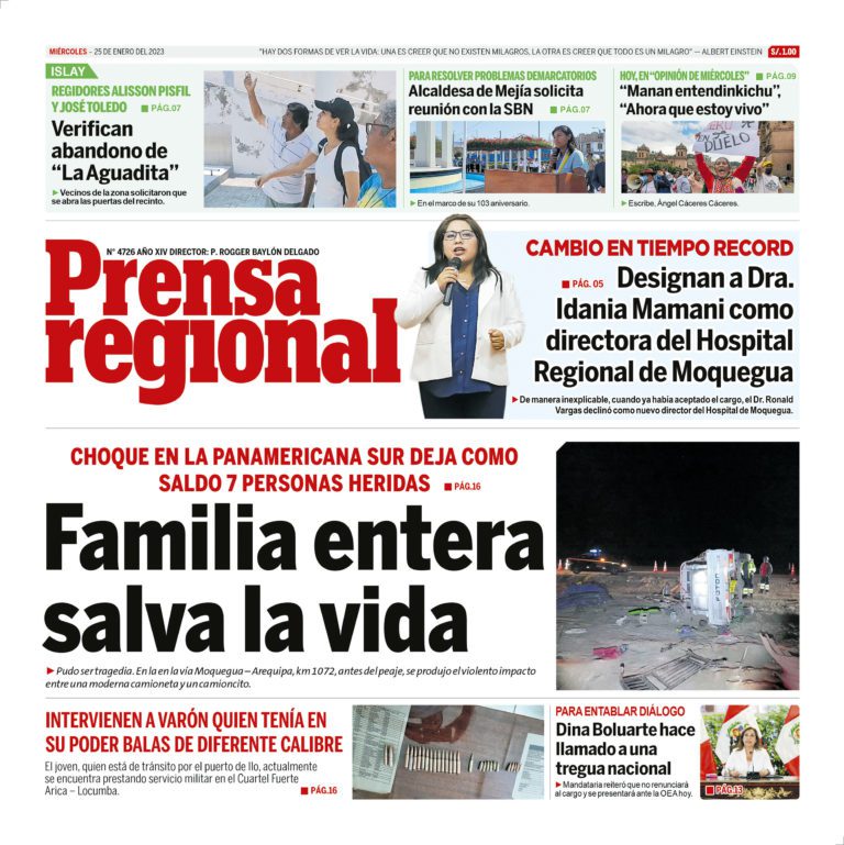 La Prensa Regional – Miércoles 25 de enero de 2023