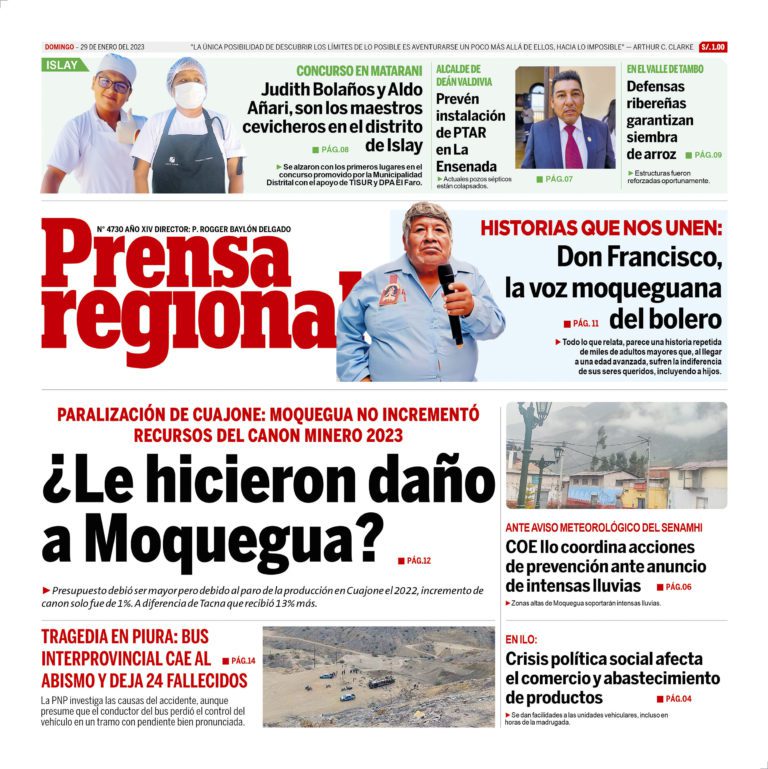 La Prensa Regional – Domingo 29 de enero de 2023