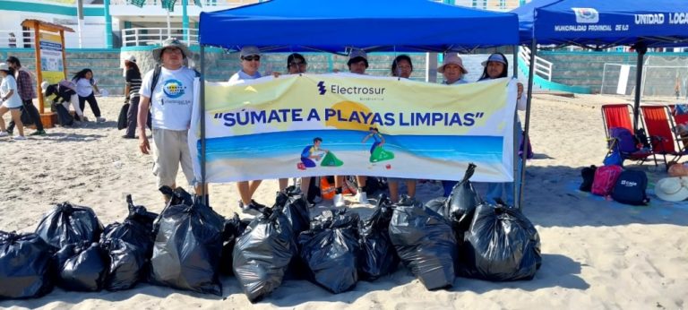 Electrosur realizó campaña «Súmate a Playas Limpias» y recolectó 80 kg de residuos sólidos