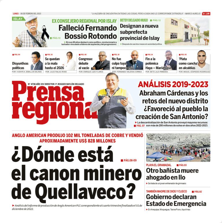 La Prensa Regional – Lunes 06 de febrero de 2023