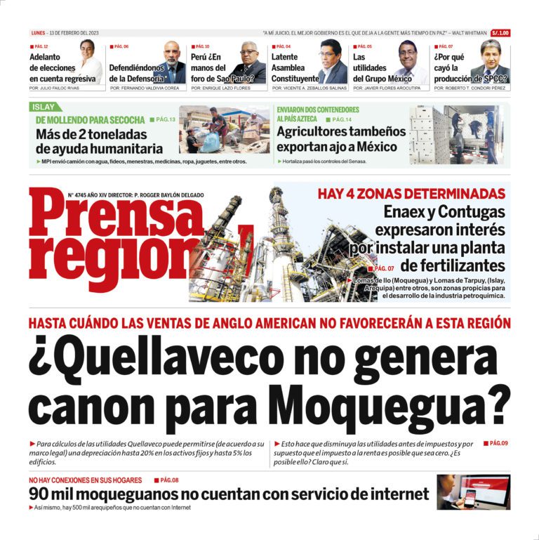 La Prensa Regional – Lunes 13 de febrero de 2023