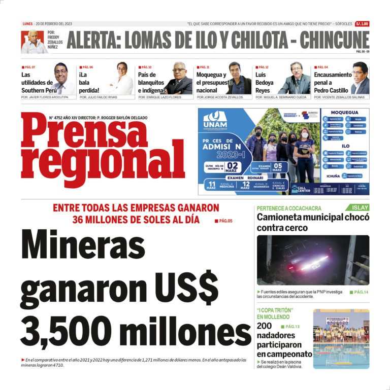 La Prensa Regional – Lunes 20 de febrero de 2023