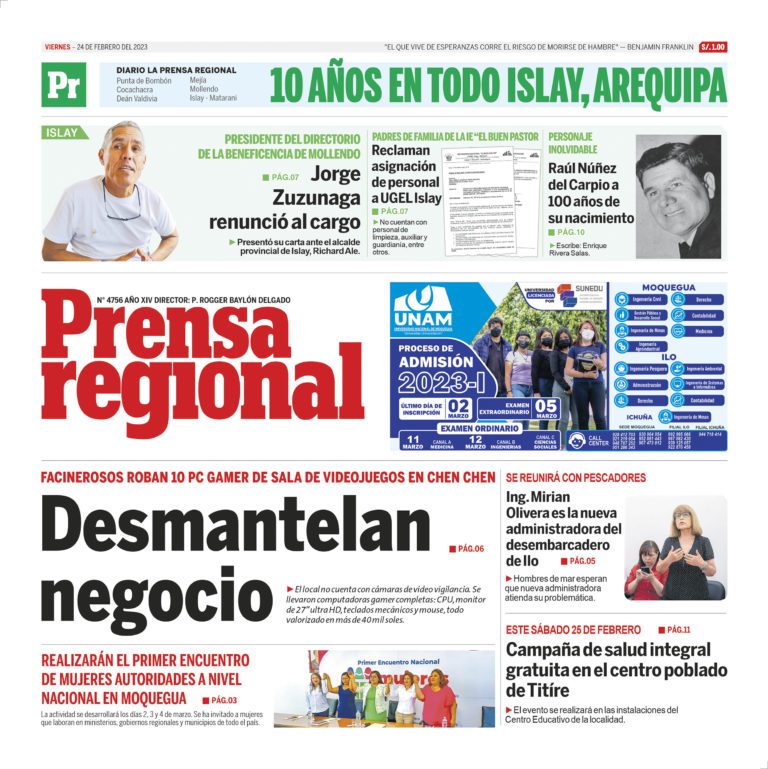 La Prensa Regional – Viernes 24 de febrero de 2023