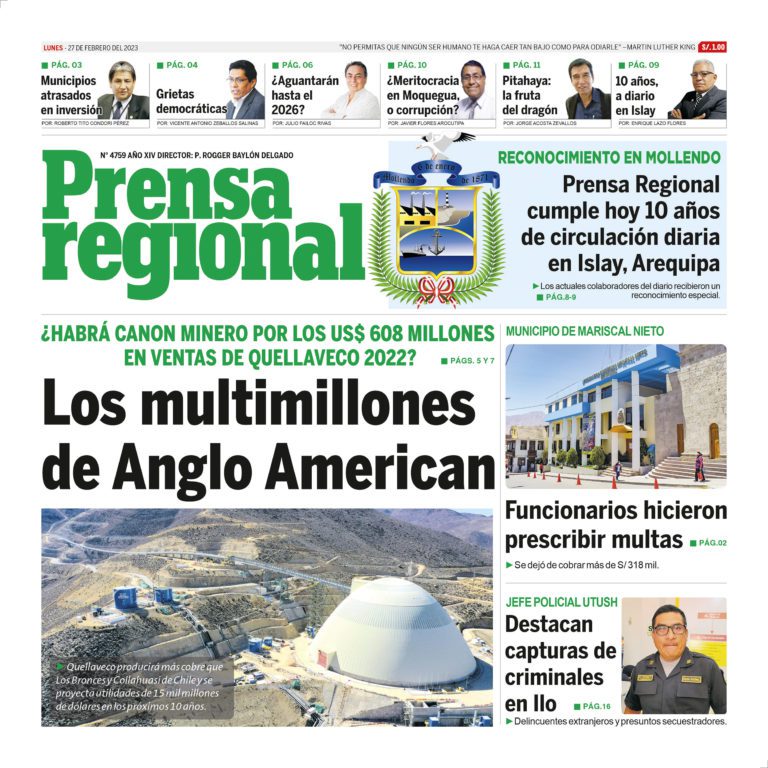 La Prensa Regional – Lunes 27 de febrero de 2023